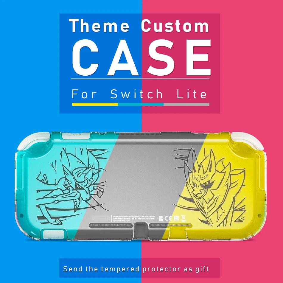 OIVO для PND Switch Lite прозрачный корпус Жесткий ПК Лазерный Гравировальный чехол закаленная пленка протектор для переключателя Lite