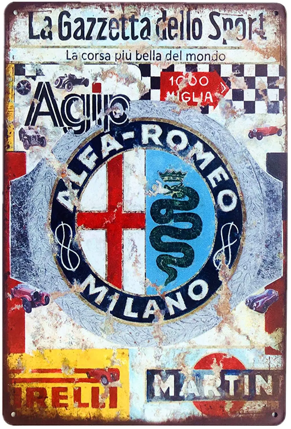 

Metal Tin Signs Alfa Romeo Vintage Decoration for Garage Posters Retro Plaque Gas Oil Plate Home Wall Decor 20x30cm Light Yellow