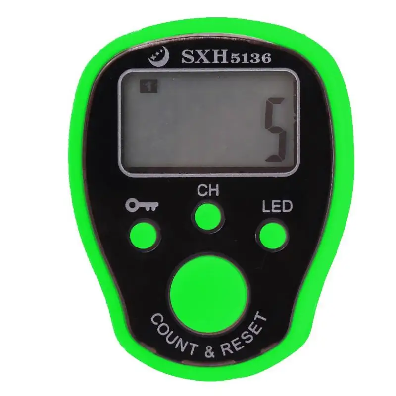 0-99999 Electronic Digital Counter Mini LCD Hand Held Finger Ring Night Luminous Tally Five Channels w/Locking Function Counter
