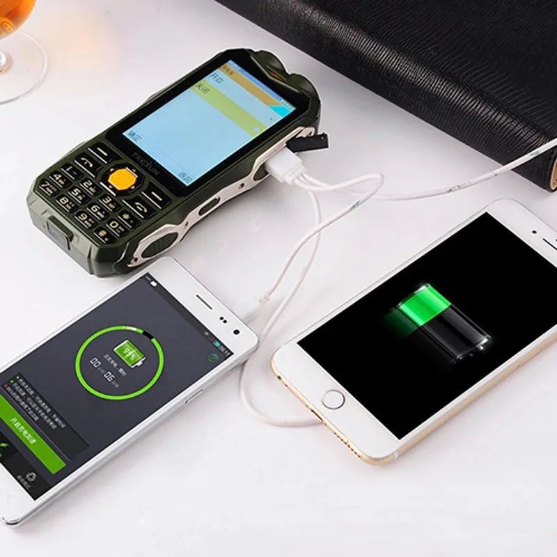 

TKEXUN Q8 Keyboard Mobile Phone Big Battery Power Bank Supper Flashlight Dual Sim Botten Button Cellphone 3G PK Guophone A6