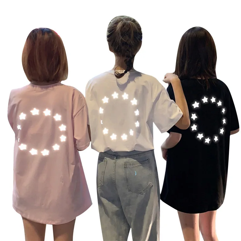 Женская футболка женская светоотражасветильник нная с коротким рукавом костюм