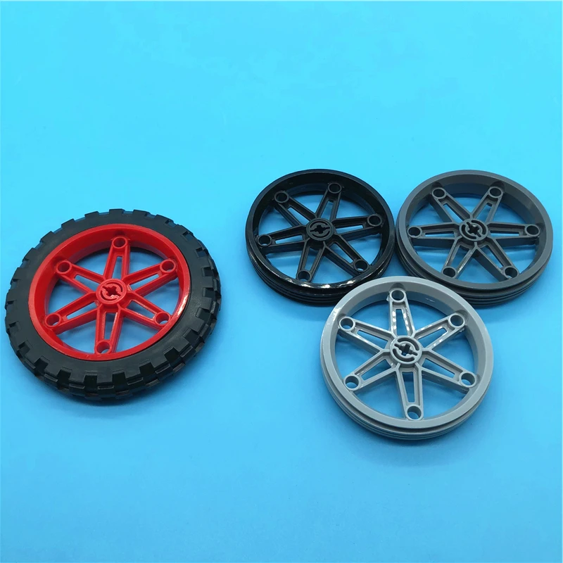 

NEW 2021 Science and technology building block moc2902 + 2903 motorcycle tire hub 81.6 * 15mm assembled toy ev3 educational aids