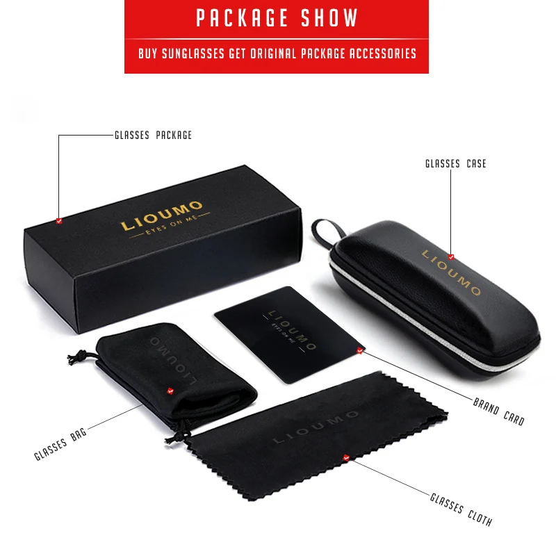 Мужские и женские фотохромные солнцезащитные очки LIOUMO поляризационные с
