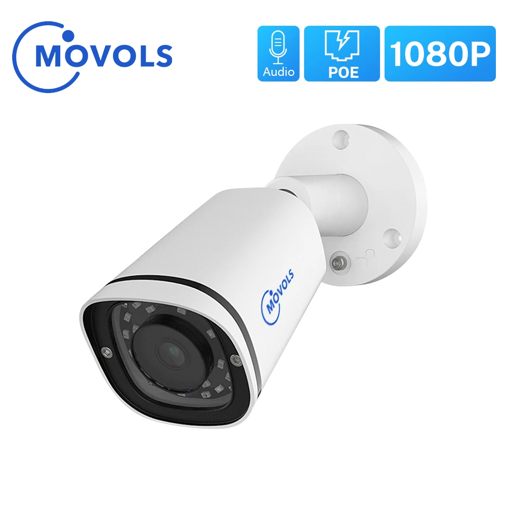 MOVOLS 1080P H.265 POE IP камера Аудио наружная Водонепроницаемая ночного видения P2P ONVIF