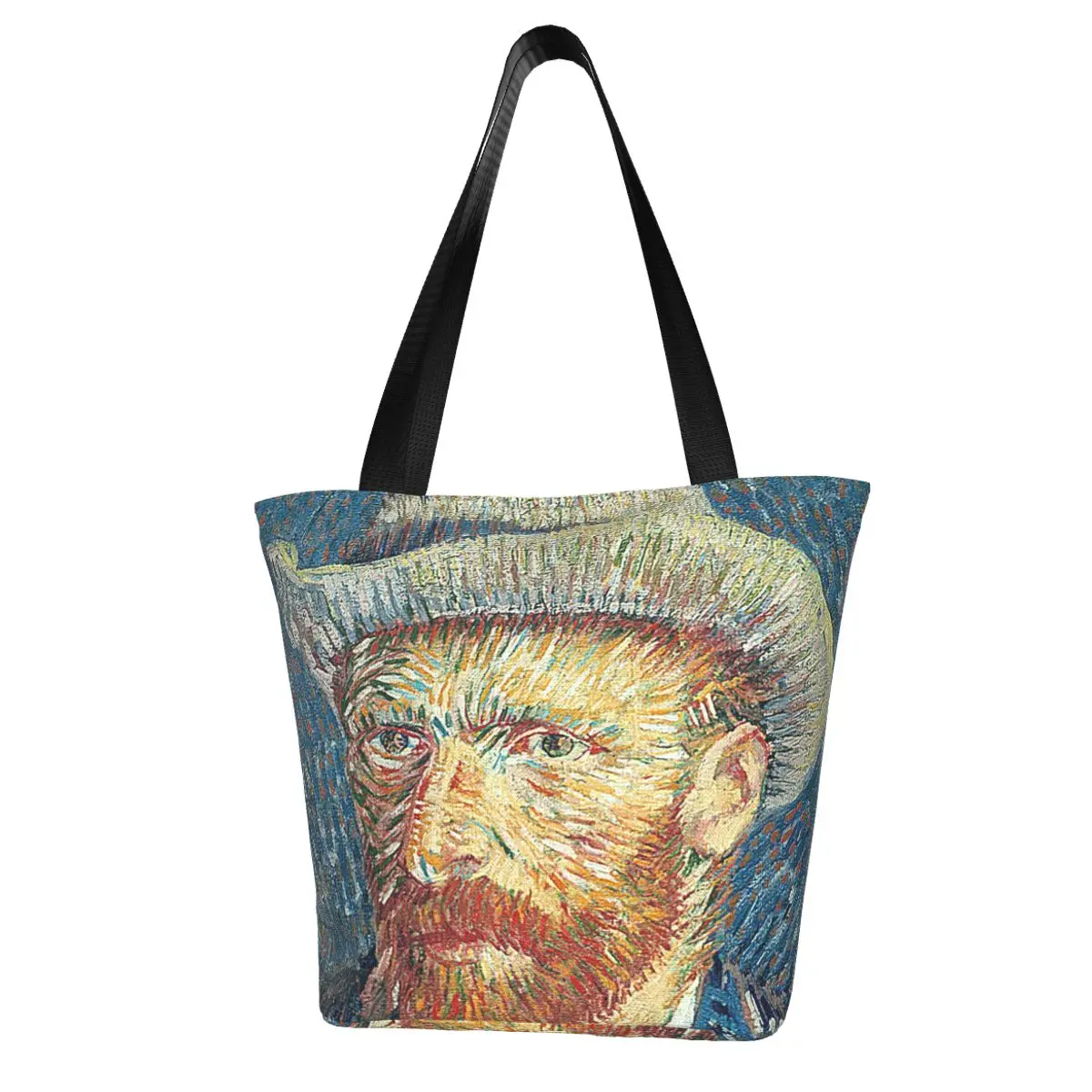 Van Gogh,Self Portrait Polyester outdoor girl handbag, woman shopping bag, shoulder bag, canvas bag, gift bag