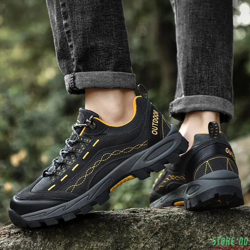 

New Spring Autumn Sneakers Non-slip Outdoor Hiking Men Shoes Comfortable Mesh Boat Shoes Breathable Male Casual Shoes