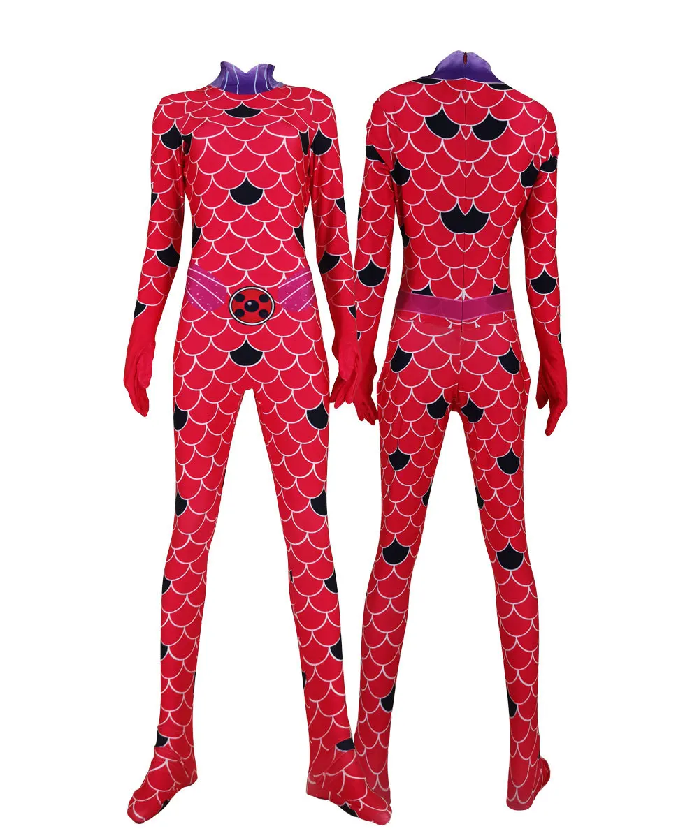 

Kids Anime Queen Bee Costume Adrien Cat Noir Adult Ladybug Cosplay Suits Zentai Jumpsuit Halloween Superhero Outfit Kids Adult
