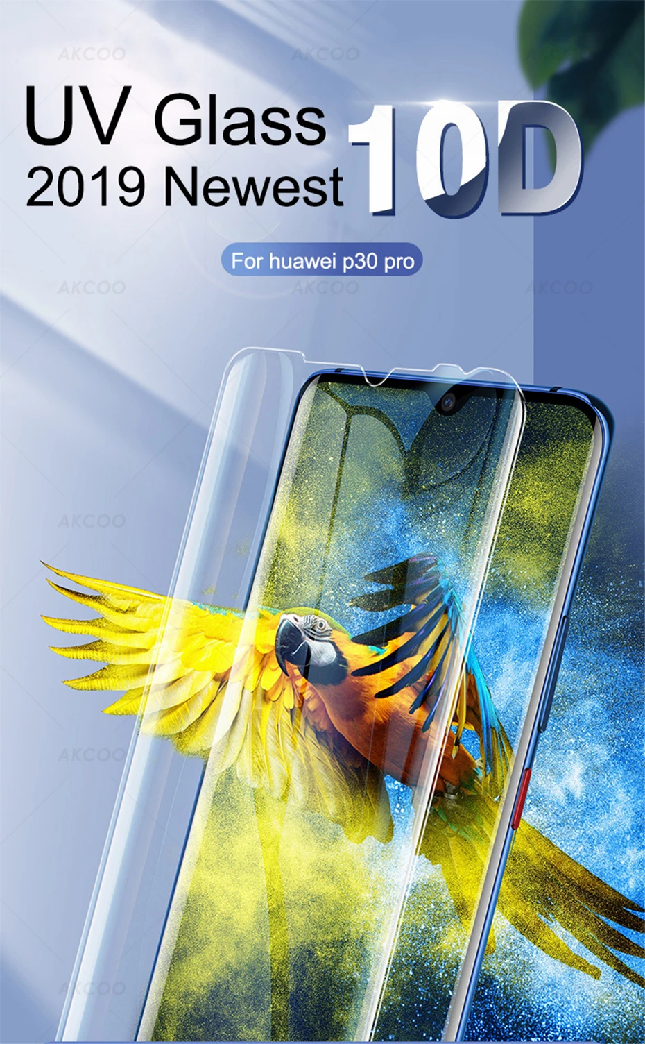 Akcoo P30 pro защита экрана УФ стекло для huawei mate 20 Pro стеклянная пленка P20 pro 6D Полный Клей протектор p30 lite чехол дружественный