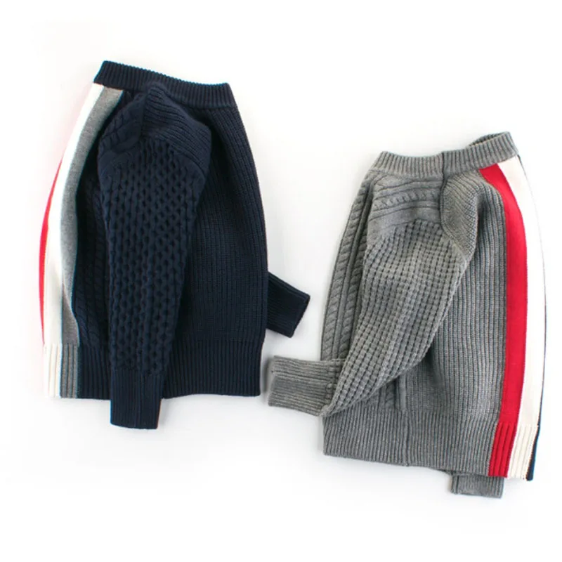 

Весенне-осенние повседневные вязаные свитера для маленьких мальчиков; детская одежда в полоску; пуловер для мальчиков; свитер; детская одеж...