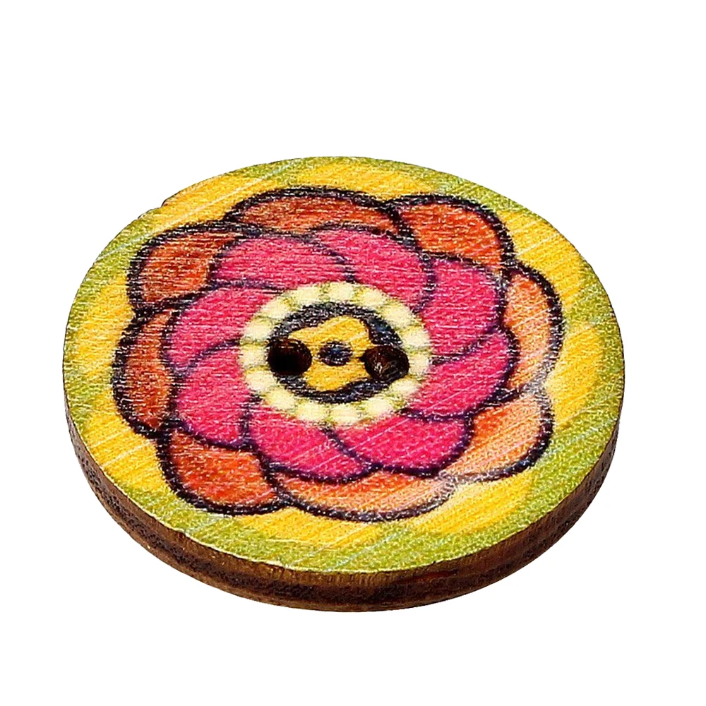 Новые круглые деревянные пуговицы разных размеров 50 шт. винтажное свадебное