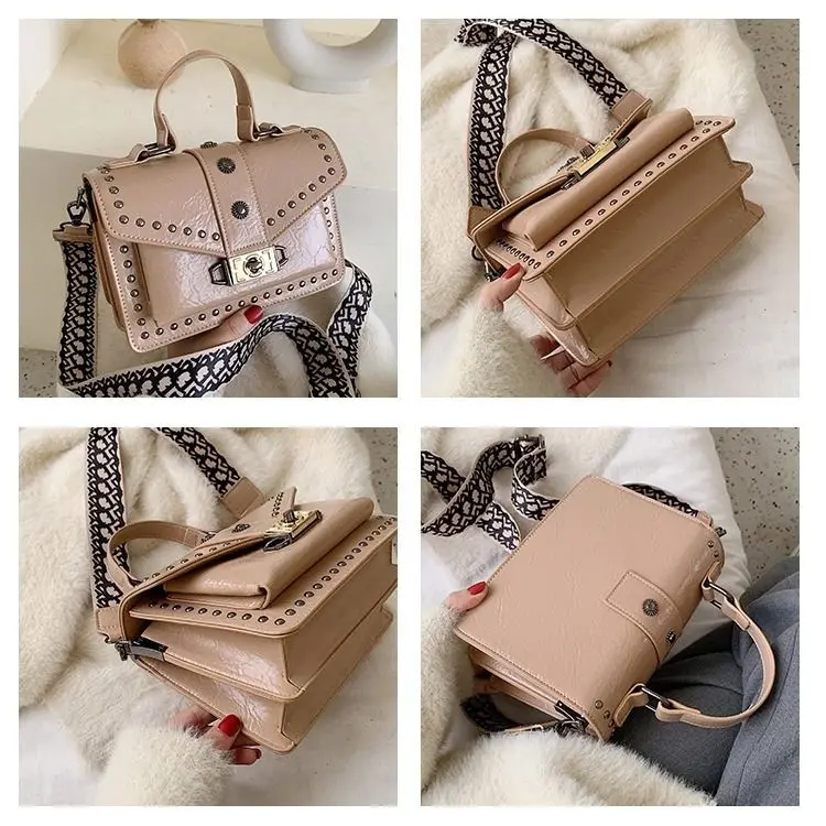 

Women Handbags Fashion Female Purse Vintage Flap Chain Shoulder Bag Rivet Messenger Crossbody Bags Ladies Clutch Casual Totes