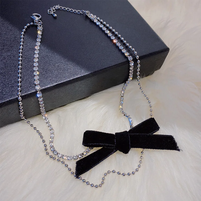 

Zeojrlly Women Chokers Necklaces Trendy Link Chain Metal Bowknot All Compatible Party Necklace Fashion Korean Jewelry