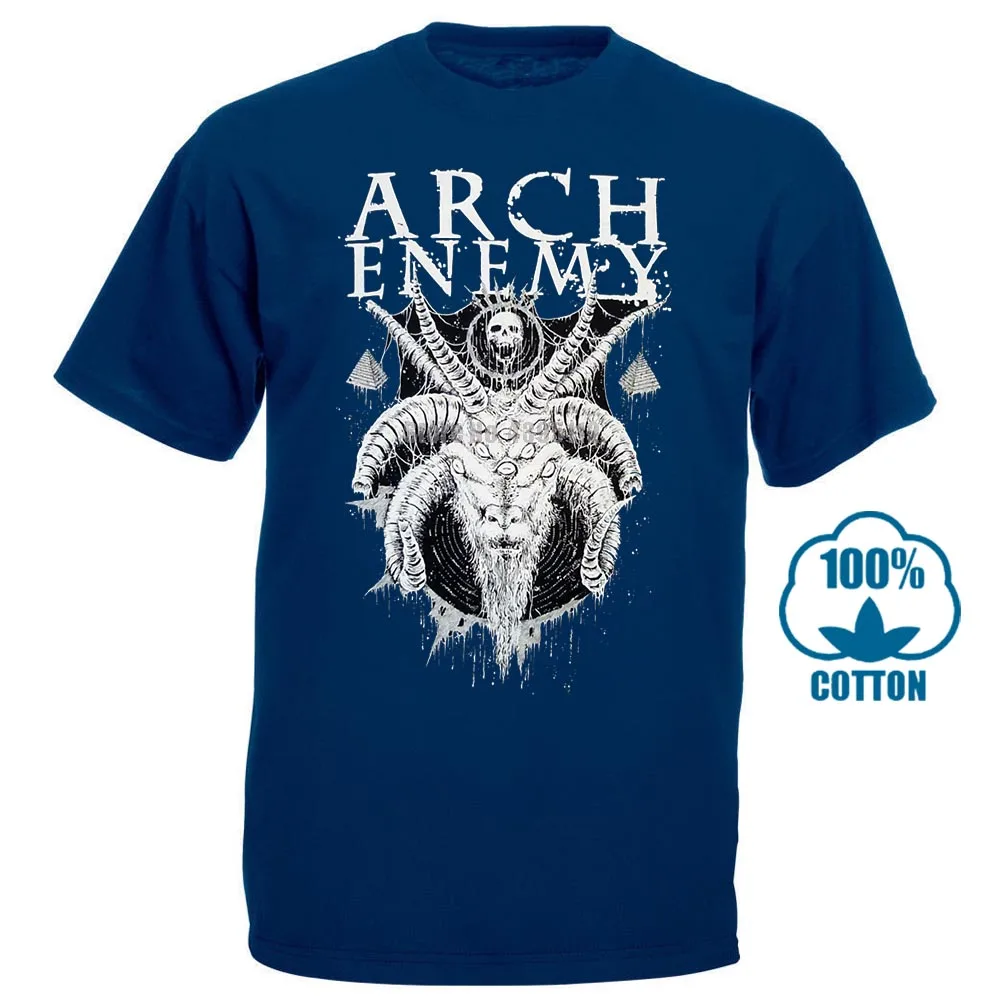Тёмно-синий Arch Enemy рогатая Коза рубашка s m l Xl Xxl Officl Death Metal футболка Группа Футболка - Цвет: Тёмно-синий