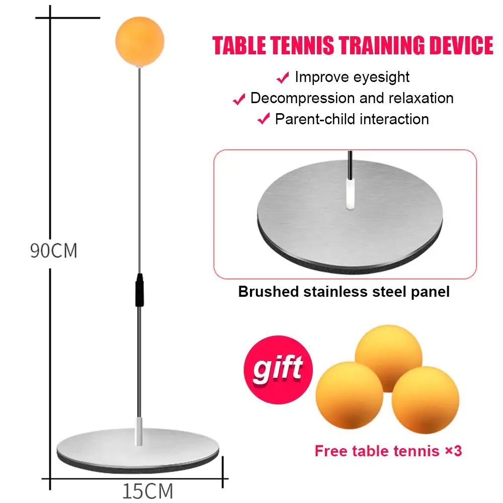 

Durable Wood Stainless Steel Table Tennis Ball Racquet Table Tennis Trainer Pingpong Trainer Play Sports Table Tennis Practice