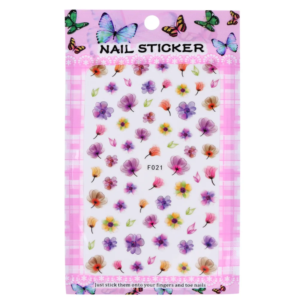 

New Nail Products 3D Adhesive Stickers Russian Flower Flame Bird Dandelion Pattern DIY Art Decals F Series Art Stickers Nails