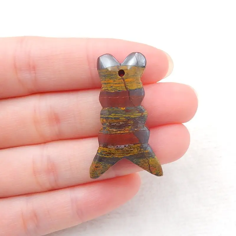 Подвеска из натурального камня тигровый глаз 35x21x7 мм 8 г | Украшения и аксессуары