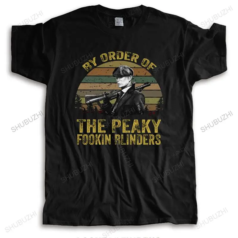 

Retro By Order Of The Peaky Fookin Blinders T shirt Homme Cotton Crime Drama TV Series Tee Tops Short-Sleeve Summer T-shirt