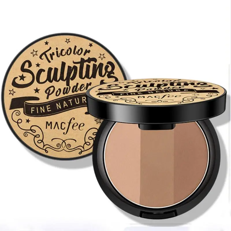 Пудра-хайлайтер 3 в 1 палитра осветляет натуральную кожу контролирует жирность