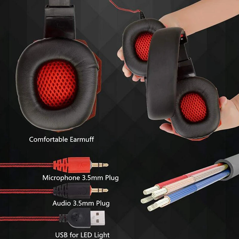 SY830 гарнитура проводные наушники игровая PC светящиеся геймеры стерео складные