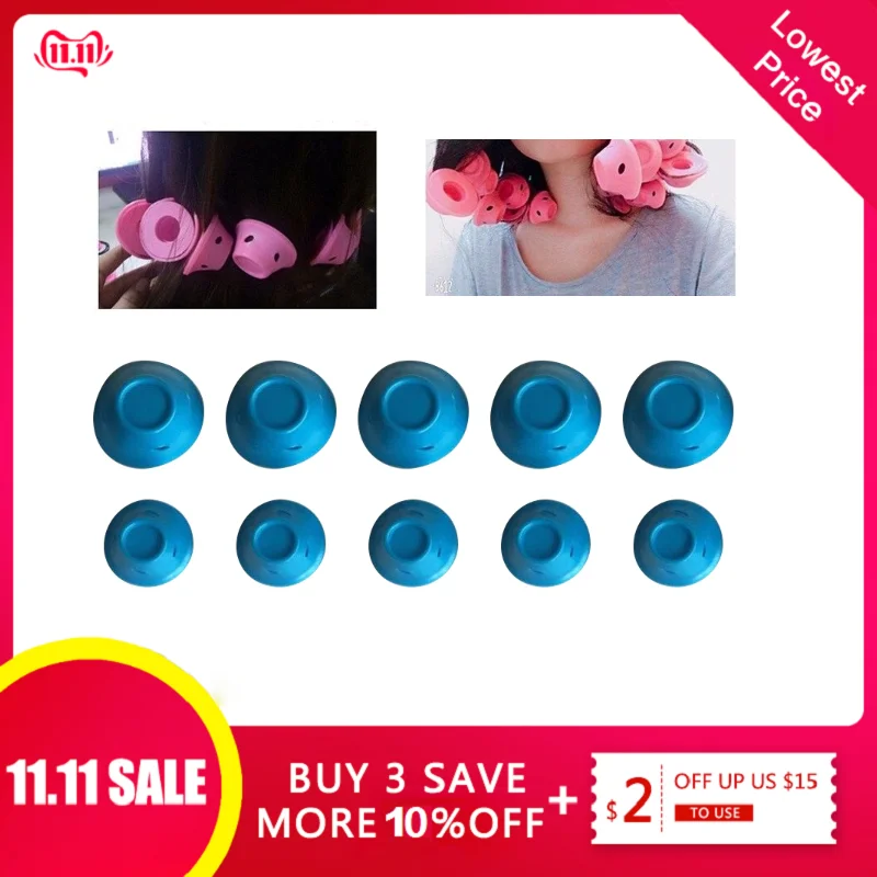 10 шт. многоразовые силиконовые щипцы для завивки волос|Бигуди| |