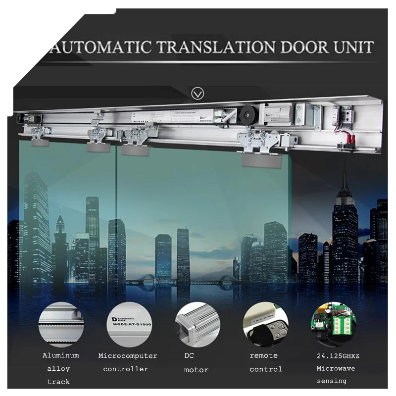 Автоматическая переводная дверь электрическая раздвижная стеклянная