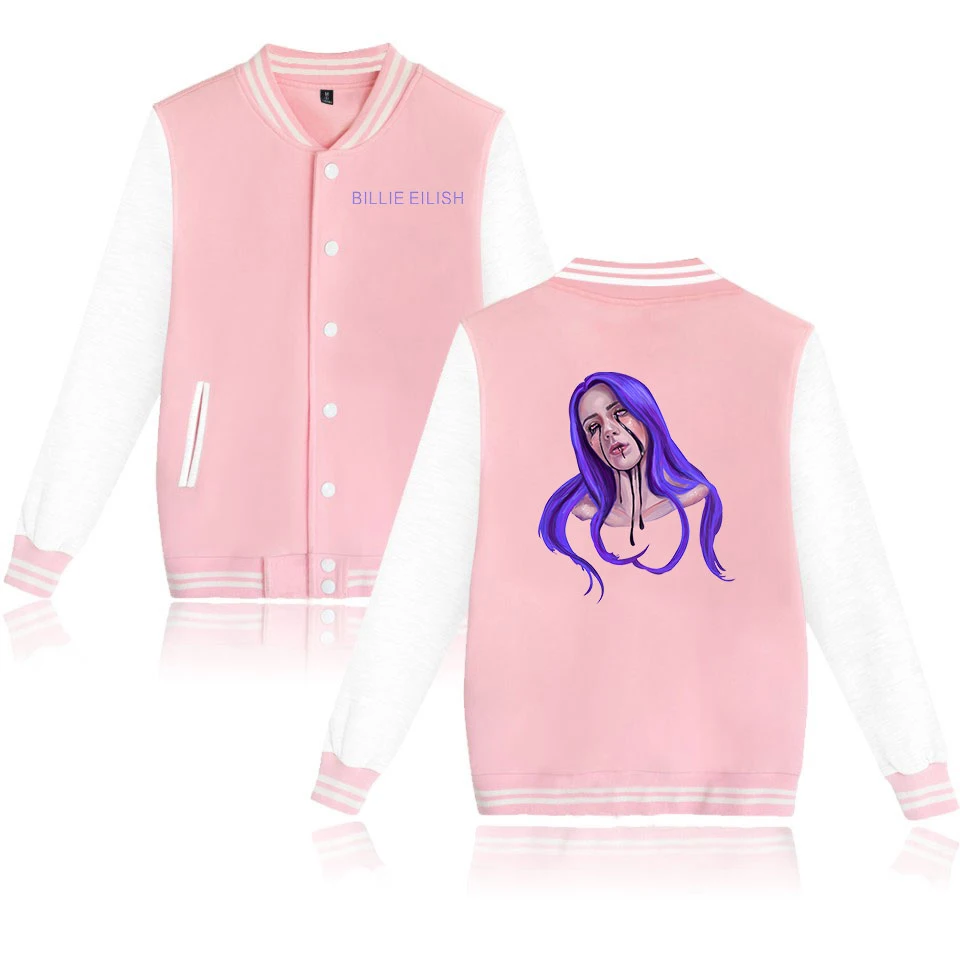 Billie Eilish, бейсбольная куртка, женская, мужская, модная, повседневная, Харадзюку, хип-хоп, уличная, с принтом, бейсбольная куртка, синяя+ серая, куртки, топы