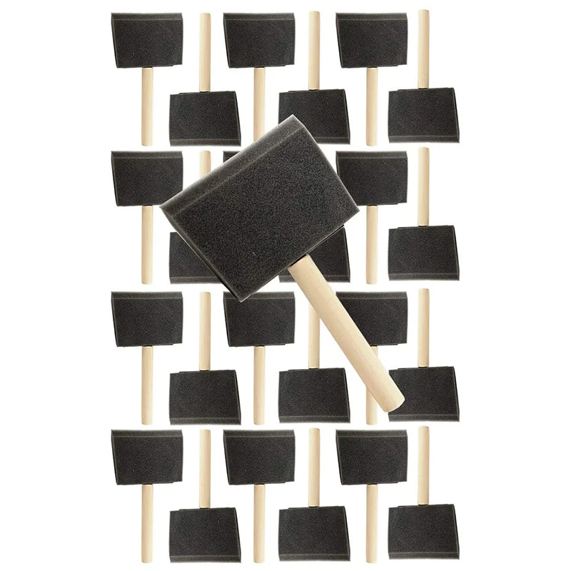 

Foam Brush-4 Inches-24 Pieces Polyfoam Brush Set-Lightweight, Durable, Very Suitable for Acrylic