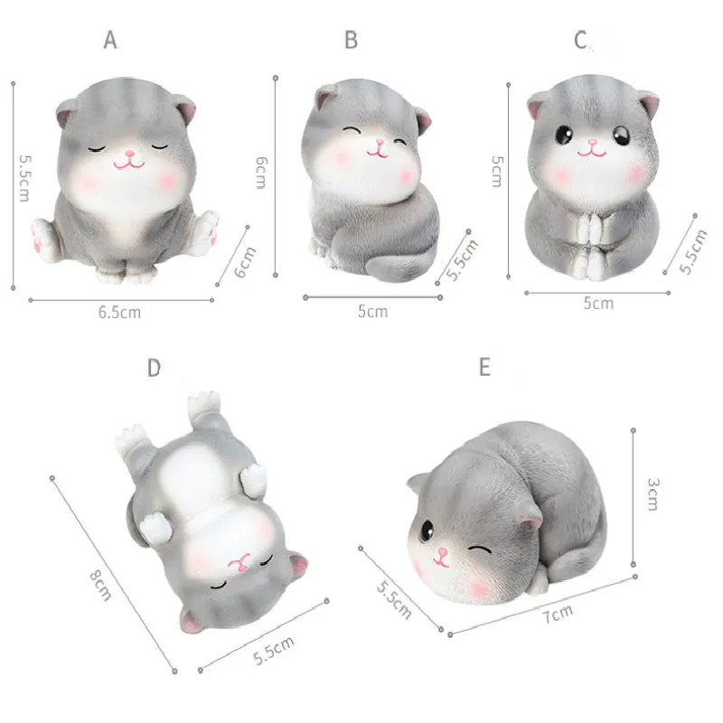 Simulation Mini Cute Cartoon Cat Resin Toy Decoration Creative Home Desktop Car Interior Gift | Игрушки и хобби