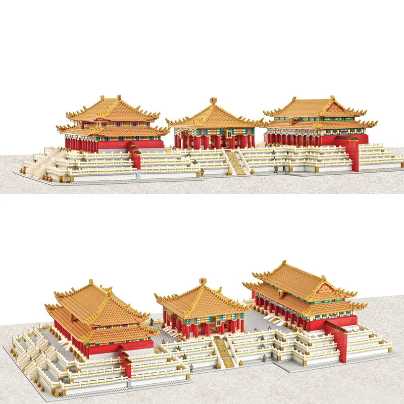 

YZ090 The Famous Palace in China Forbidden City series The Hall of Preserving Harmony Diamond Building Blocks for children gifts