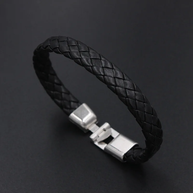 Cheap Hot Fashion Trendy Black Braid Bracelets Leather Jewelry Woven Soft Comfortable Vintage Men Women Bohemia Wholesale Gift