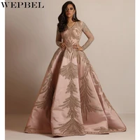 wepbel fashion women long sleeve sequins ball gown dress bridesmaid wedding party dresses ladies elegant formal dress