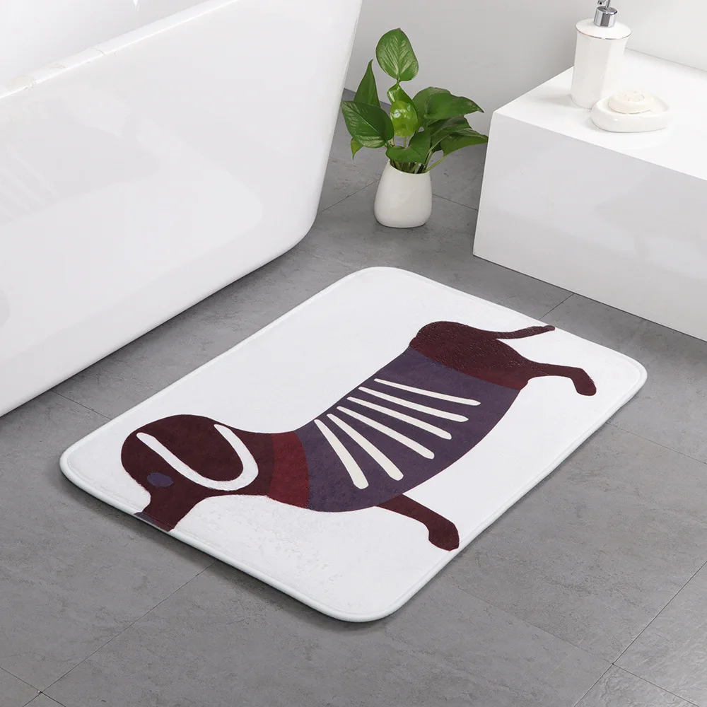 

Printing Style Door Mat Animal Pattern Kitchen Carpet Rectangle Dustproof Mat For Living Room 1 Piece Hallway Floor Carpet Pad
