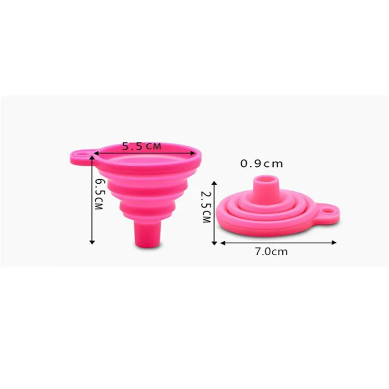 

1PCS High Mini Quality Food Grade Silicone Gel Folding Funnel Folding Telescopic Long Neck Funnel Liquid Filling Kitchen Tools