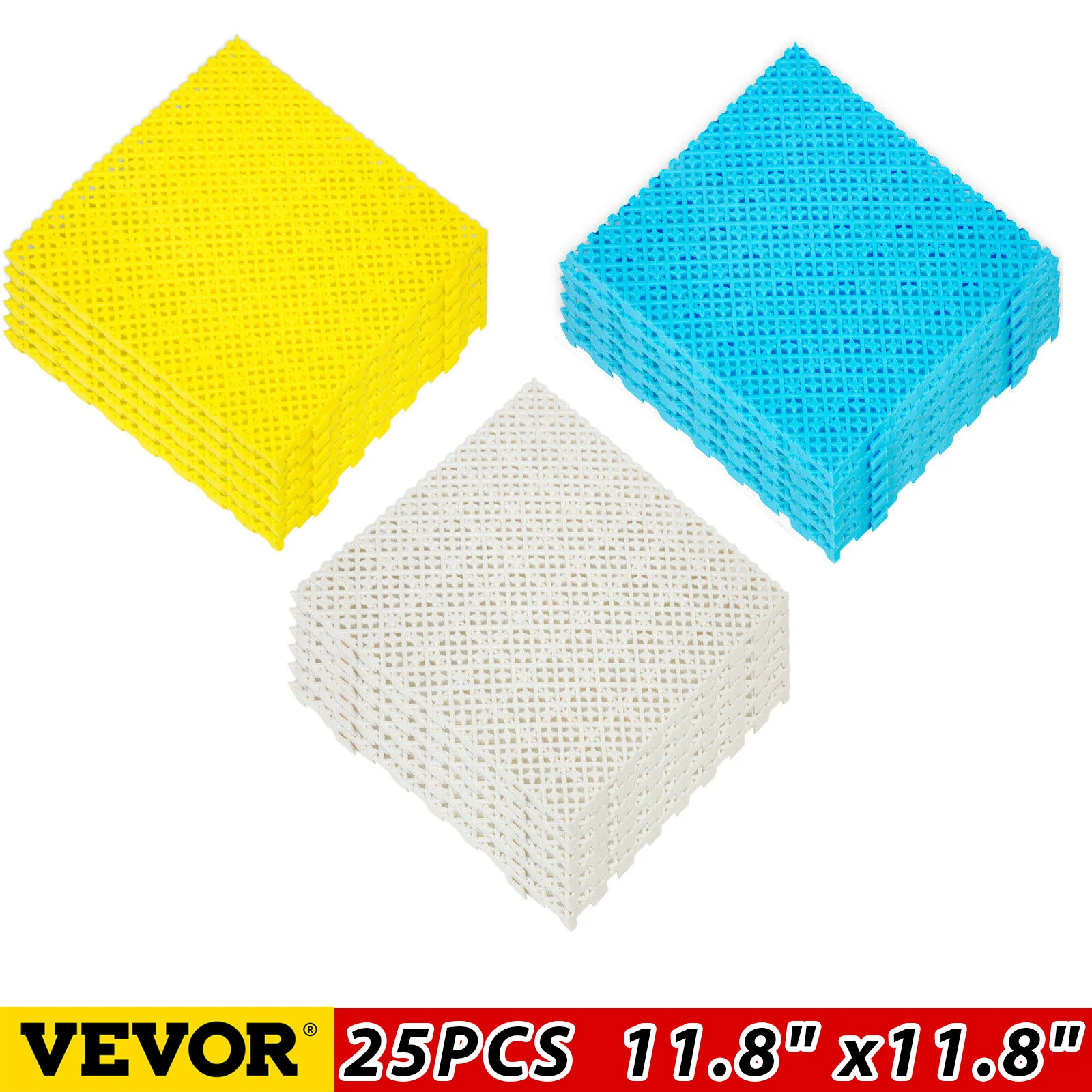 

VEVOR 25PCS Bath Mats Non-slip Bathroom Carpet Interlocking PVC Area Rug For Kitchen Floor Mat Shower Room Carpet Toilet Footpad