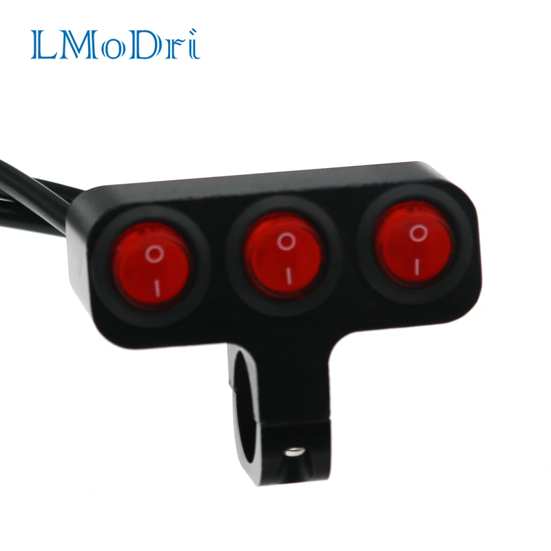 Мотоциклетный переключатель LMoDri запасные части три кнопки красный светодиодный