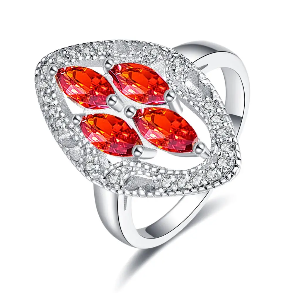 

Jrose Oval Cut Wedding Bands Ring for Women Jewelry 4 Capsules Stone 925 Silver Women Jewelry Size 6 7 8 9