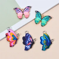 10pcs butterfly charm colourful enamel butterfly pendant charm animal findings diy jewellery supplie