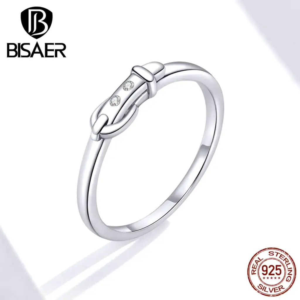 Модные женские Кольца BISAER Аутентичные раньше серебряные винтажные кольца с