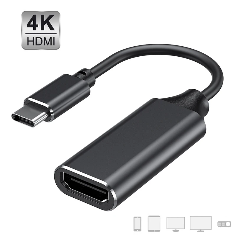 Универсальный адаптер USB Type-C на HDMI совместимый для ПК ноутбука телевизора