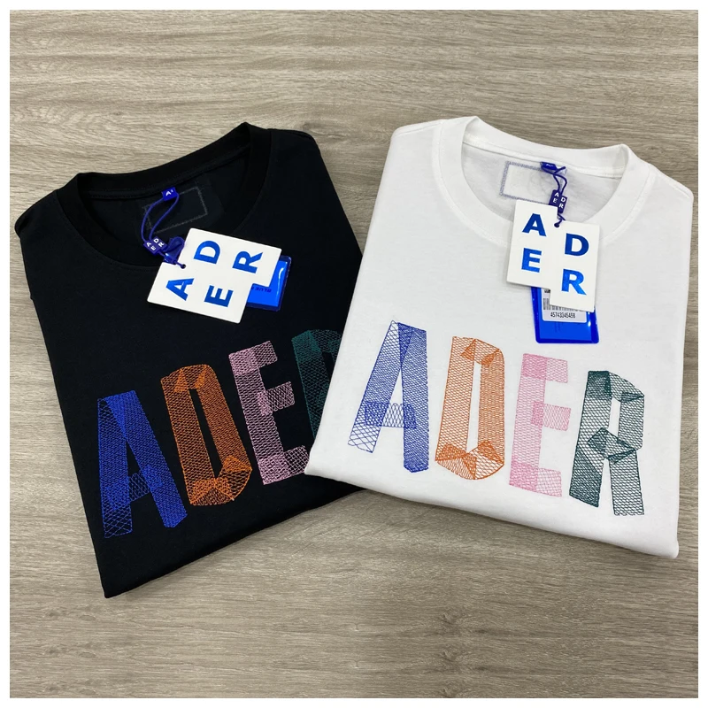 

Summer new Korean style street style ADER ERROR men and women 100% cotton short sleeve color letter printed o-neck T-shirt