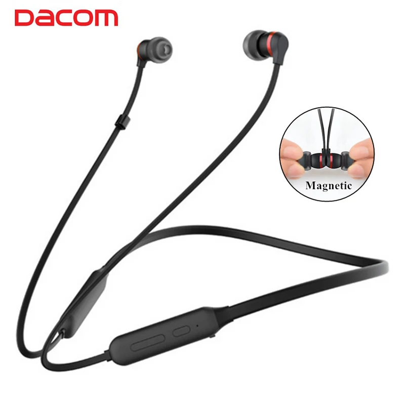 DACOM L06 беспроводные Bluetooth наушники стерео магнитные в ухо спортивные с микрофоном