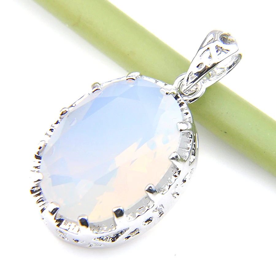 Luckyshine серебряные 925 Новые овальные женские подвески огня радуги мистические
