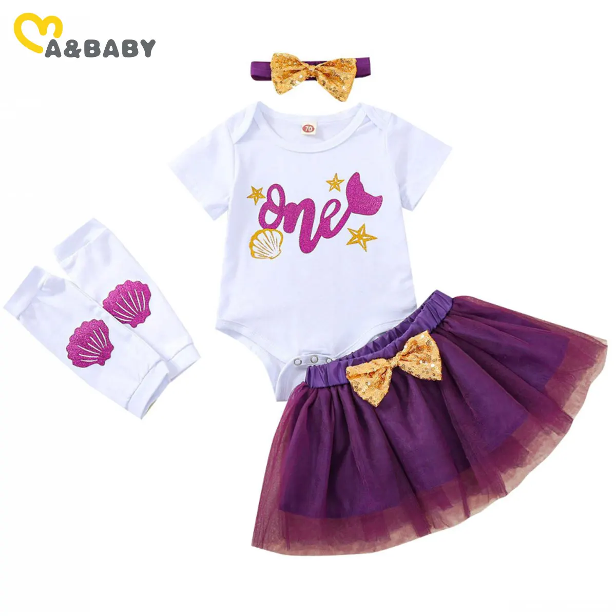 

Ma&Baby 0-24M Summer Newborn Baby Girl Clothes Set 1st Birthday Outfits One Letter Print Romper Bow Tutu Skirts Costumes