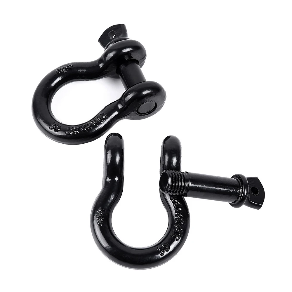 

3/4'' D Ring bow Shackle Isolator 12 Tons Breaking Strength For Vehicle Recovery Spray Bow Shackle 4.75 Ton Pull