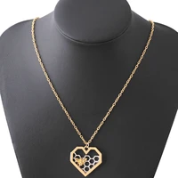 new fashion love cute honey bee pendant necklace jewelry creative insect peach heart sweater chain wholesale gift