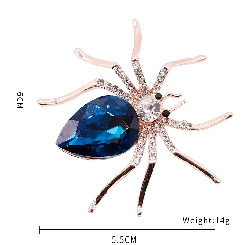 Большой бренд высокое качество стекло кристалл паук брошь булавки в красный