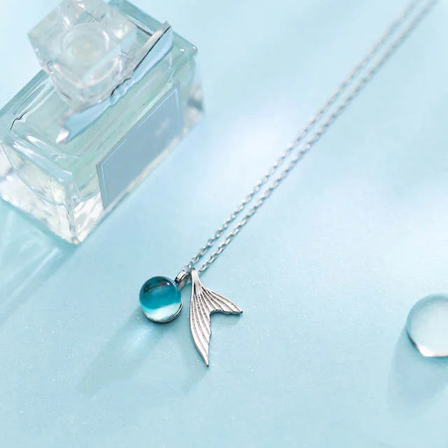 Женское ожерелье из серебра 925 пробы с кристаллом в виде слезы | Украшения и