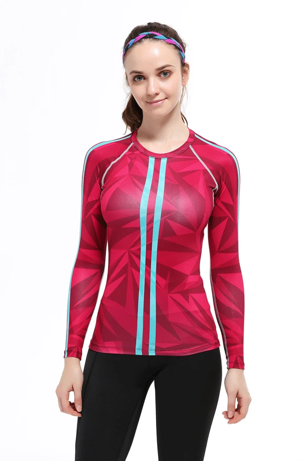 Весенняя женская футболка с длинным рукавом для велоспорта базовый слой круглый