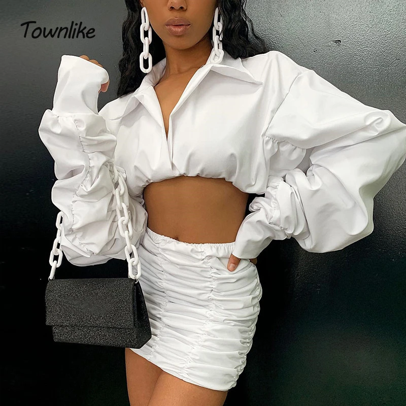 Townlike/модный вечерний комплект из двух предметов рубашка с длинными рукавами