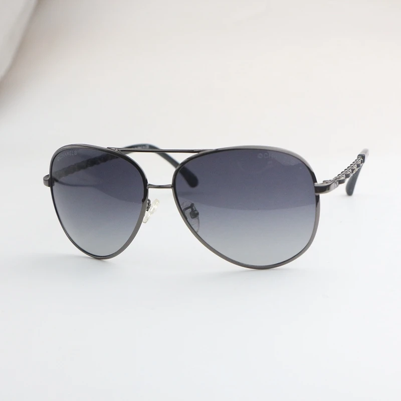 

Gray Oval Metal Women's Sunglasses 4194Q Fashion Gradient Color Glasses